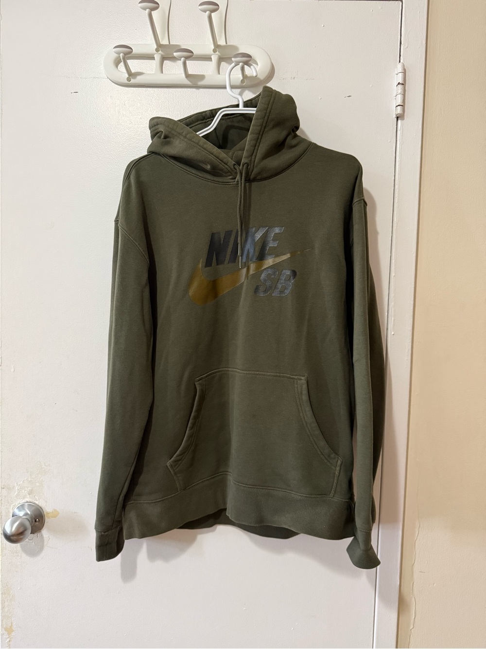 Nike Olive Green Pullover Hoodie with Tonal Logo